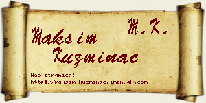 Maksim Kuzminac vizit kartica